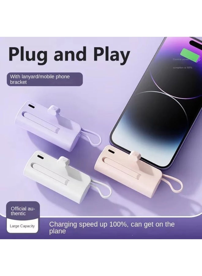 بطارية محمولة صغيرة بسعة 5000 مللي أمبير مع منفذ USB-C مدمج - شحن سريع PD بقوة 20 واط - حامل قابل للطي وشاشة عرض رقمية LED - شاحن فائق الصغر لأجهزة iPhone 17/16/15، وأجهزة سامسونج، وأجهزة أندرويد من النوع C - Image 3